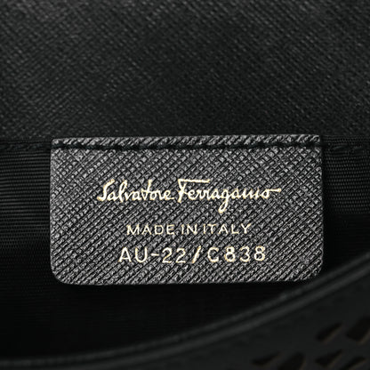 Salvatore Ferragamo Printed Calfskin Laser Cut Bow Mini Miss Vara Bow Chain Bag Black 6 of 11