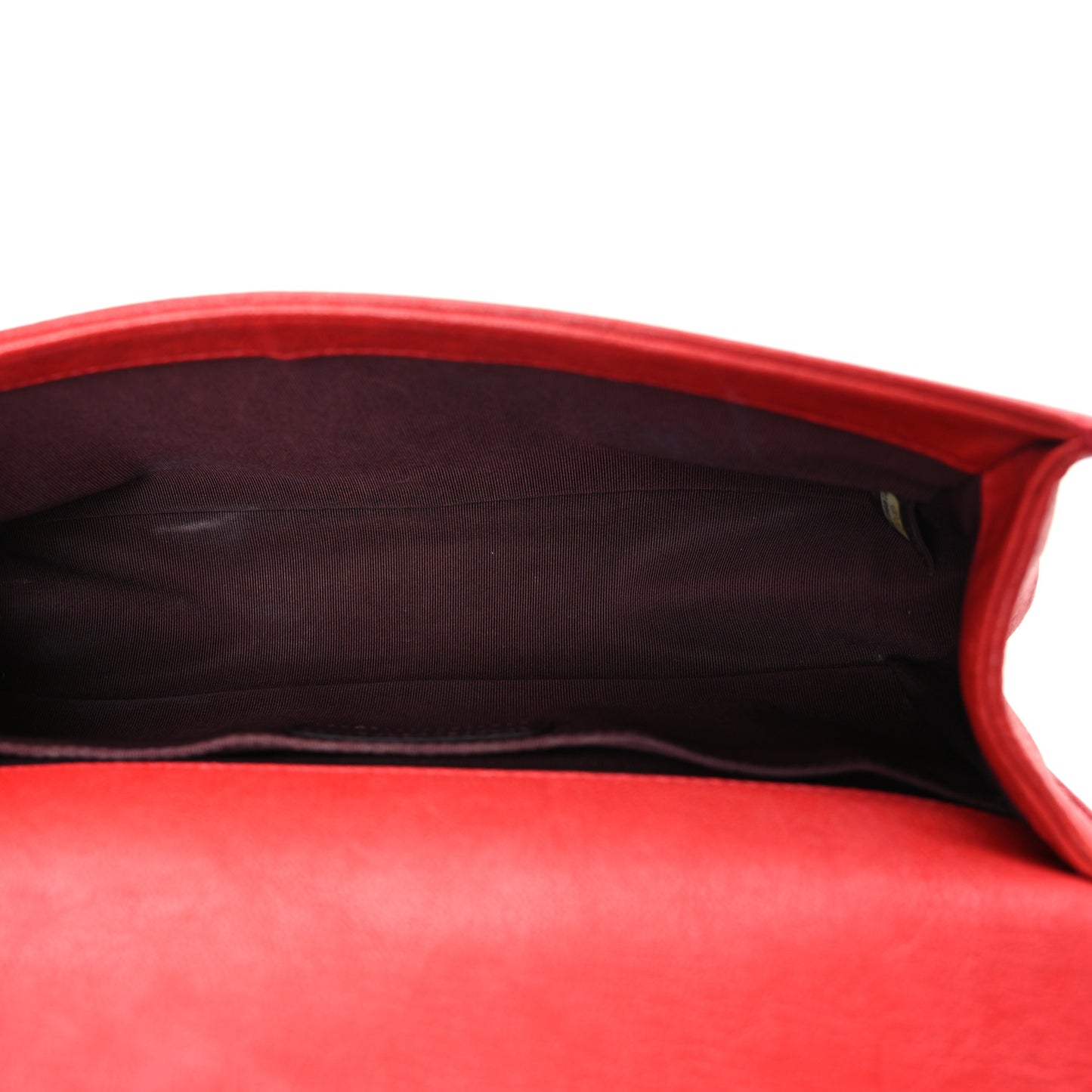 Crumpled Lambskin Small Studded Boy Flap Red