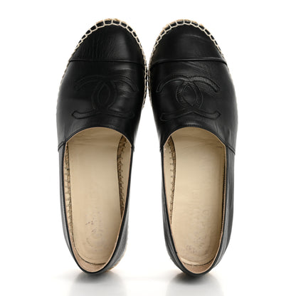 Chanel Lambskin CC Espadrilles 38 Black 2 of 11