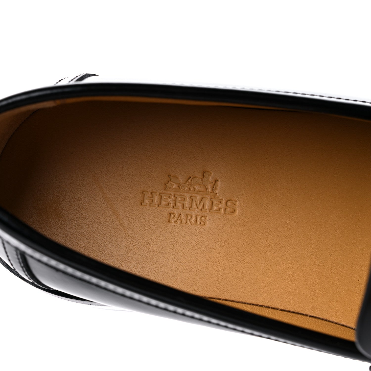 Hermes Calfskin Womens Hour Loafers 37 Black 7 of 7