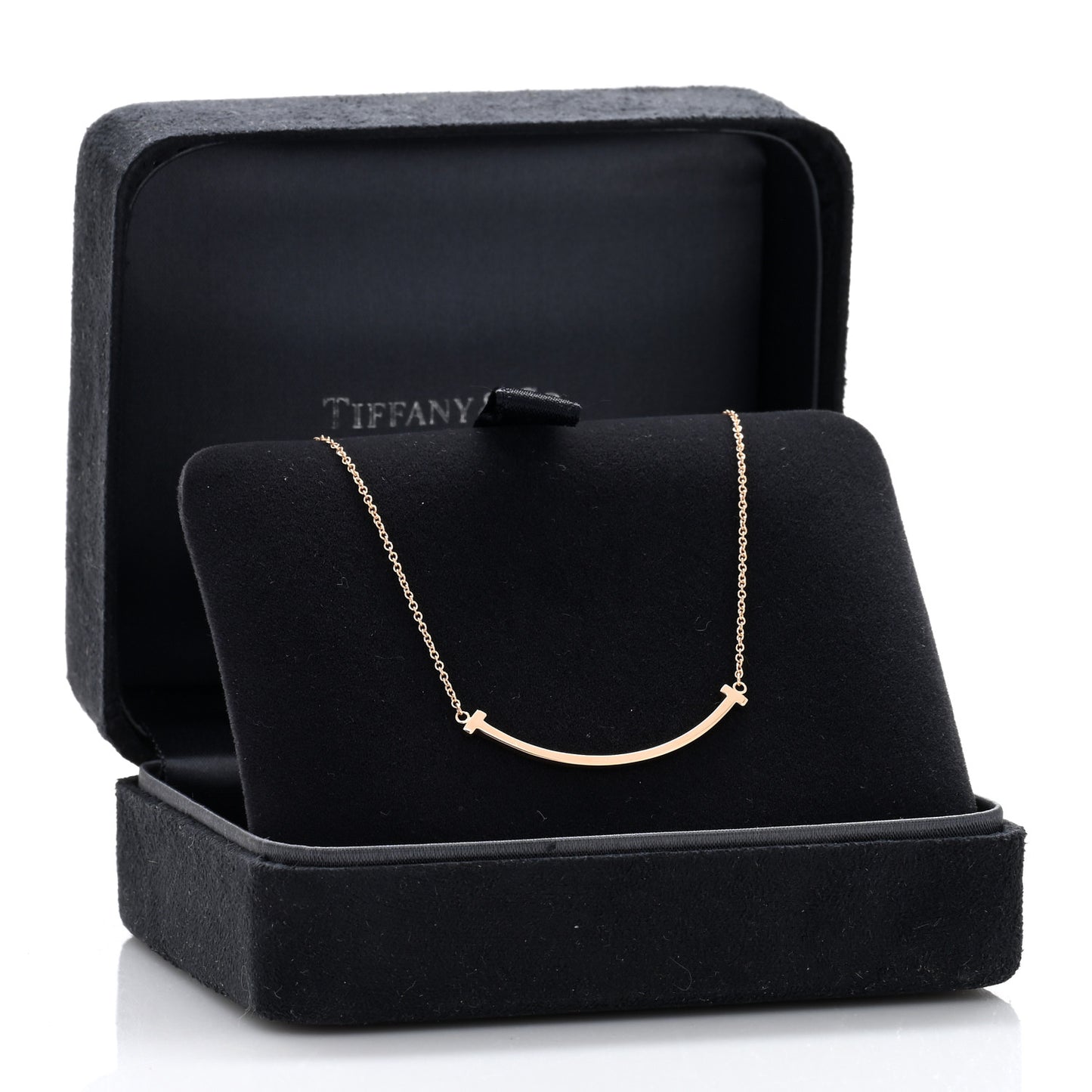 18K Rose Gold Small T Smile Pendant Necklace