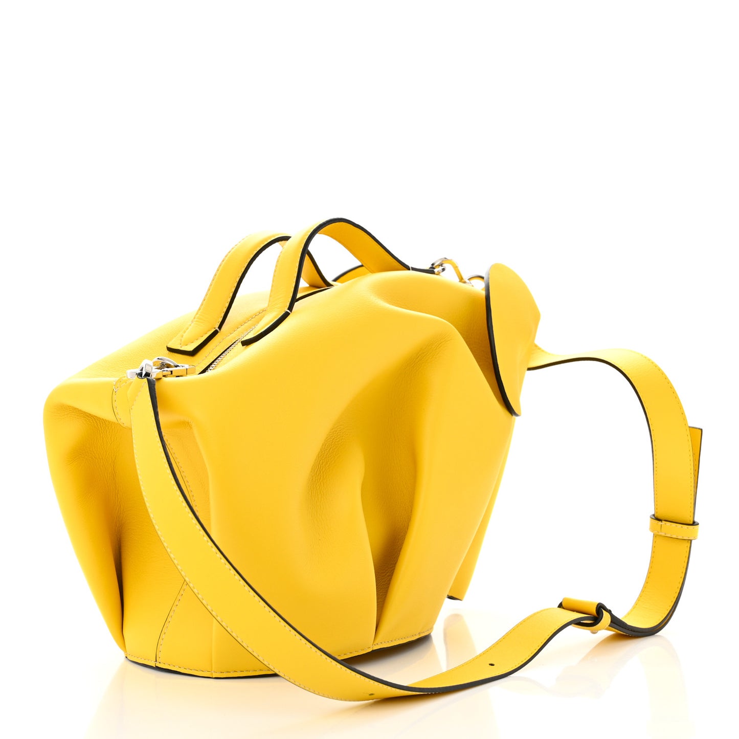 Calfskin Large Elephant Crossbody Bag Yellow