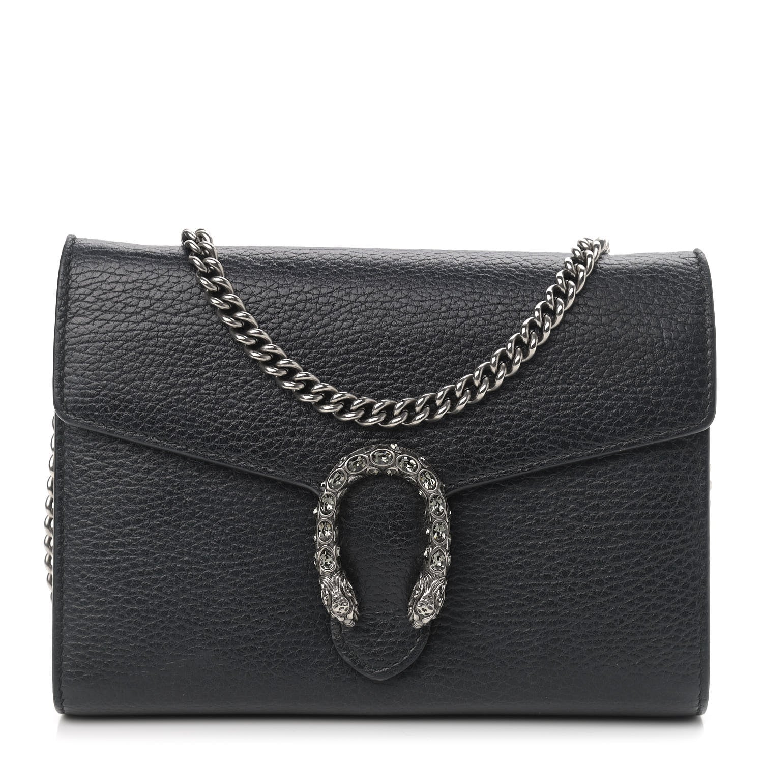 Gucci Calfskin Mini Dionysus Chain Wallet Black 1 of 14