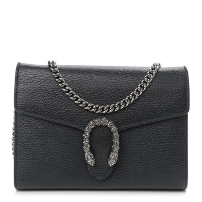 Gucci Calfskin Mini Dionysus Chain Wallet Black 1 of 14