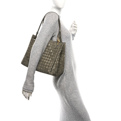 Bottega Veneta Suede Intrecciato Large Andiamo Parachute Shoulder Bag Cypress 2 of 11