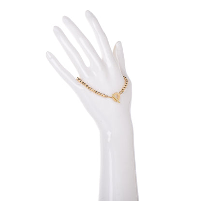 Tiffany 18K Yellow Gold 4mm Beads Toggle Bracelet 2 of 6