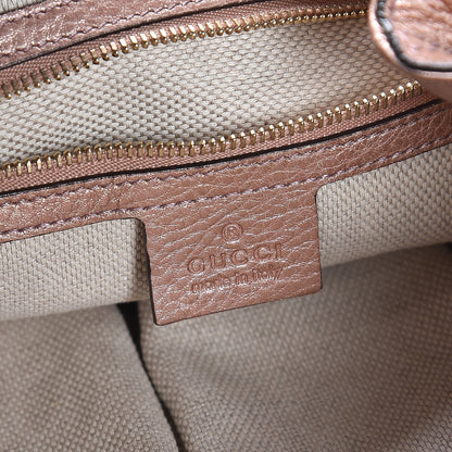 Gucci Metallic Pebbled Calfskin Medium Soho Chain Shoulder Bag Pink 6 of 8