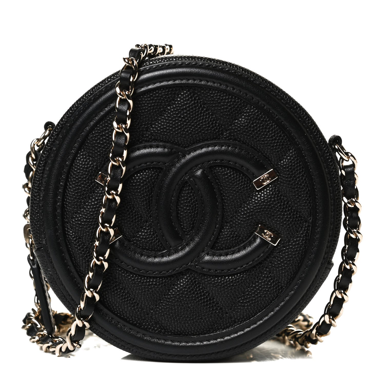 Chanel Caviar Quilted Round Filigree Crossbody Black 2 of 11