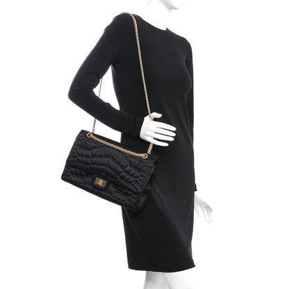 Chanel Satin Coco's Croc 2.55 Reissue 227 Flap Black 2 of 9