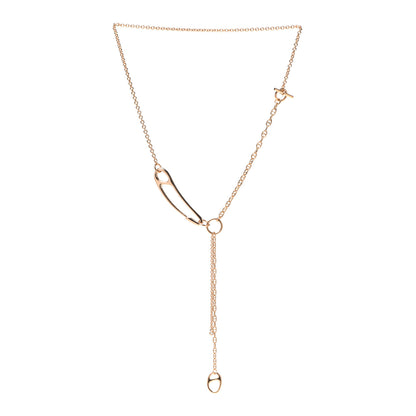Hermes 18K Rose Gold Diamond GM Chaine d'Ancre Punk Lariat Necklace 3 of 5