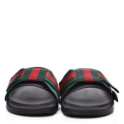 Gucci Satin Web Bow Slide Sandals 34 Black 2 of 9