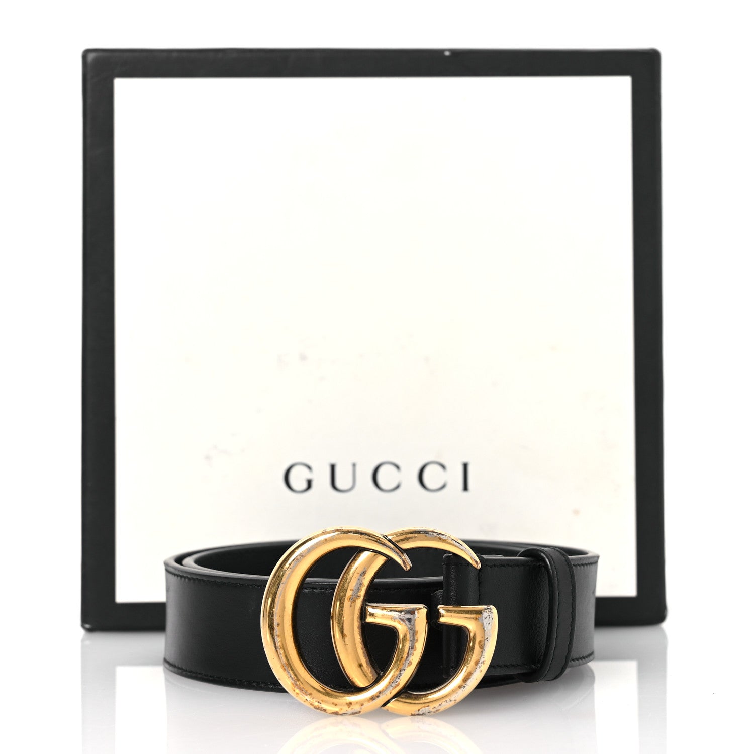 Gucci Moon Calfskin Double G 30mm Belt 80 32 Black 7 of 7