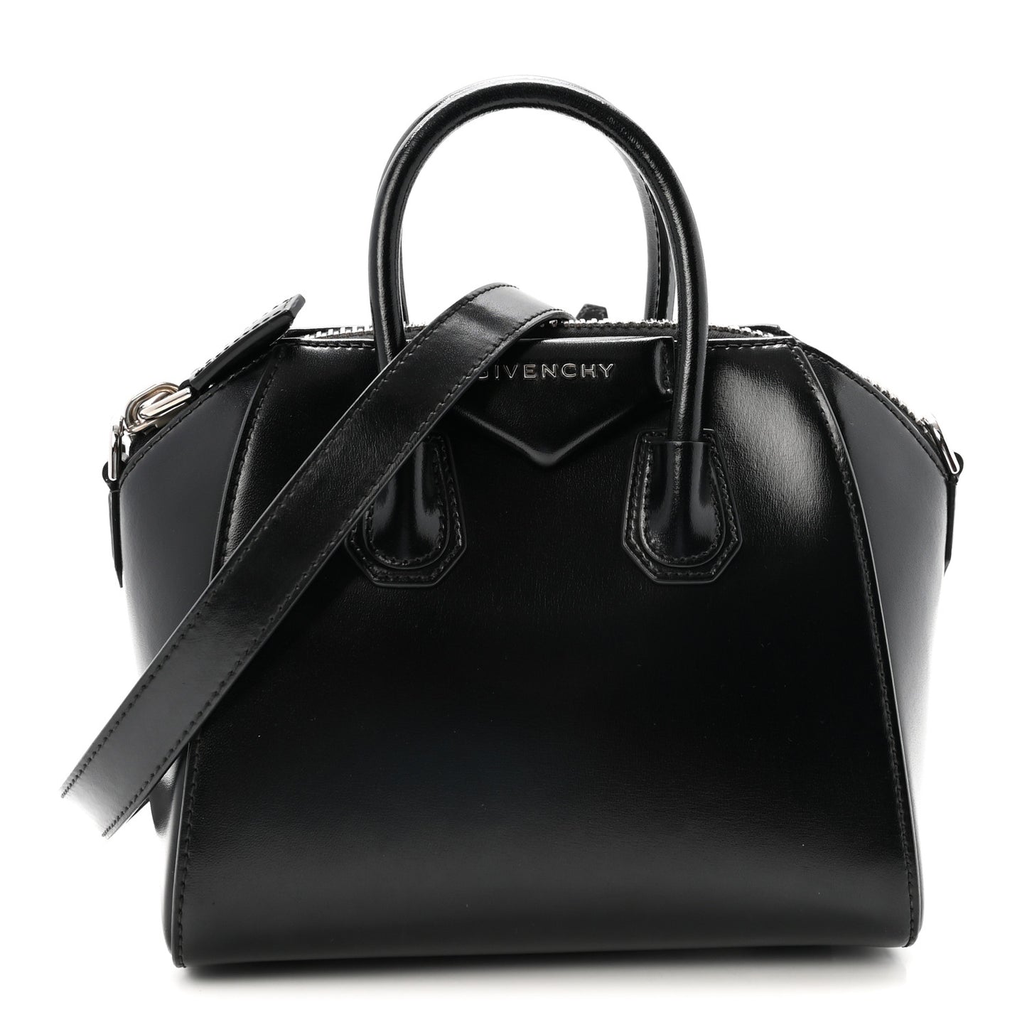 Shiny Lord Calfskin Mini Antigona Black
