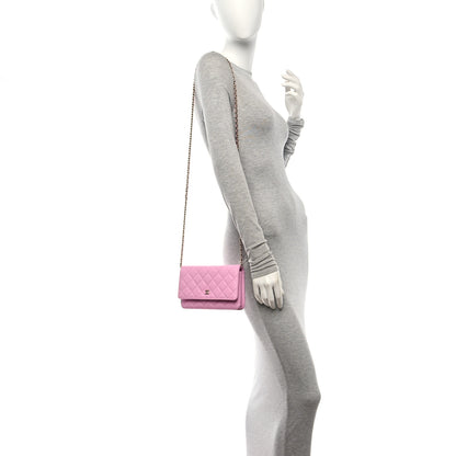 Chanel Caviar Quilted Wallet on Chain WOC Light Pink 2 of 12