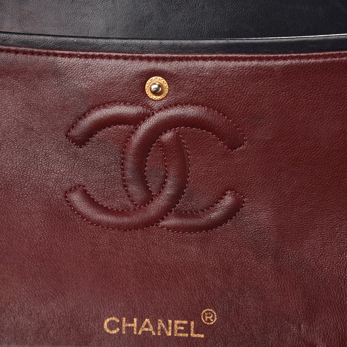Lambskin Quilted Medium Double Flap Navy