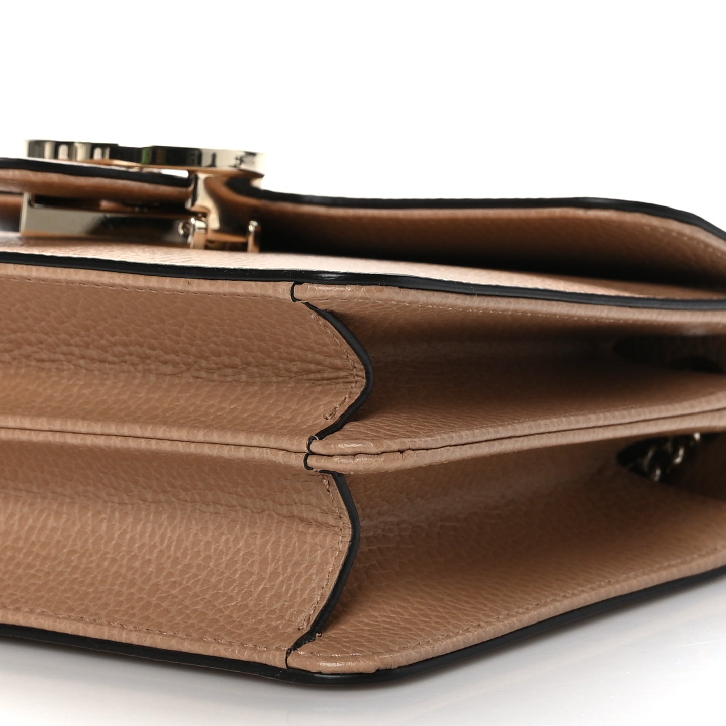 Dollar Calfskin Small Interlocking G Shoulder Bag Camelia