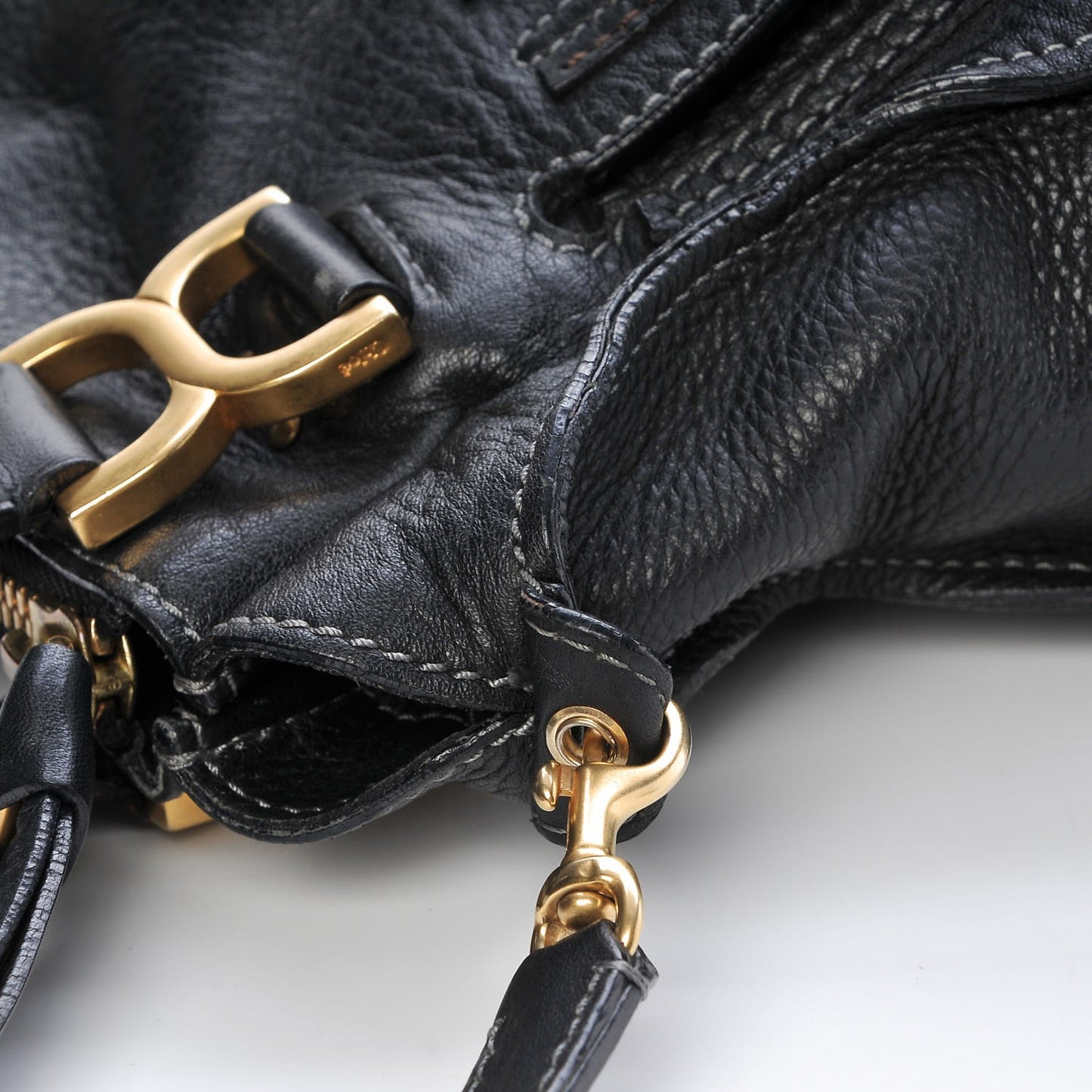 Calfskin Small Marcie Satchel Black