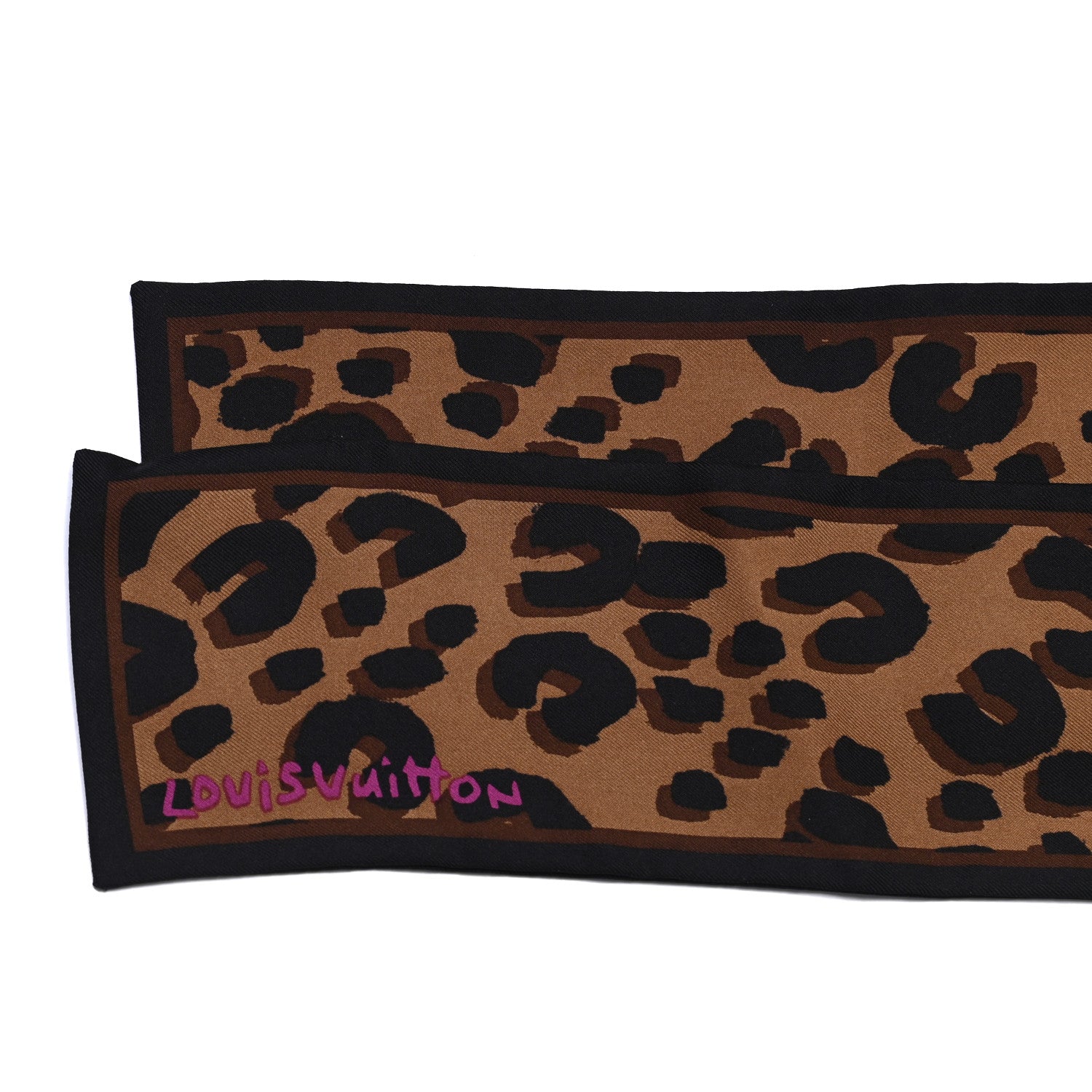 Louis Vuitton Silk Leopard Bandeau Scarf Marron 3 of 6