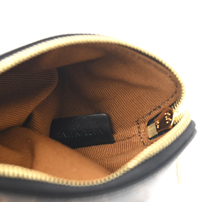 Celine Triomphe Canvas Logo Coin and Card Pouch With Hook Black 6 of 7