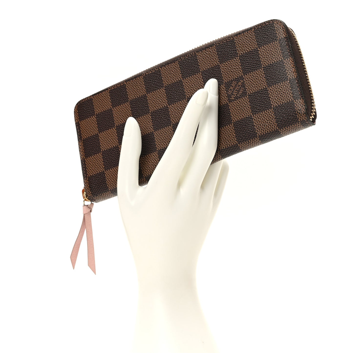 Damier Ebene Clemence Wallet Rose Ballerine