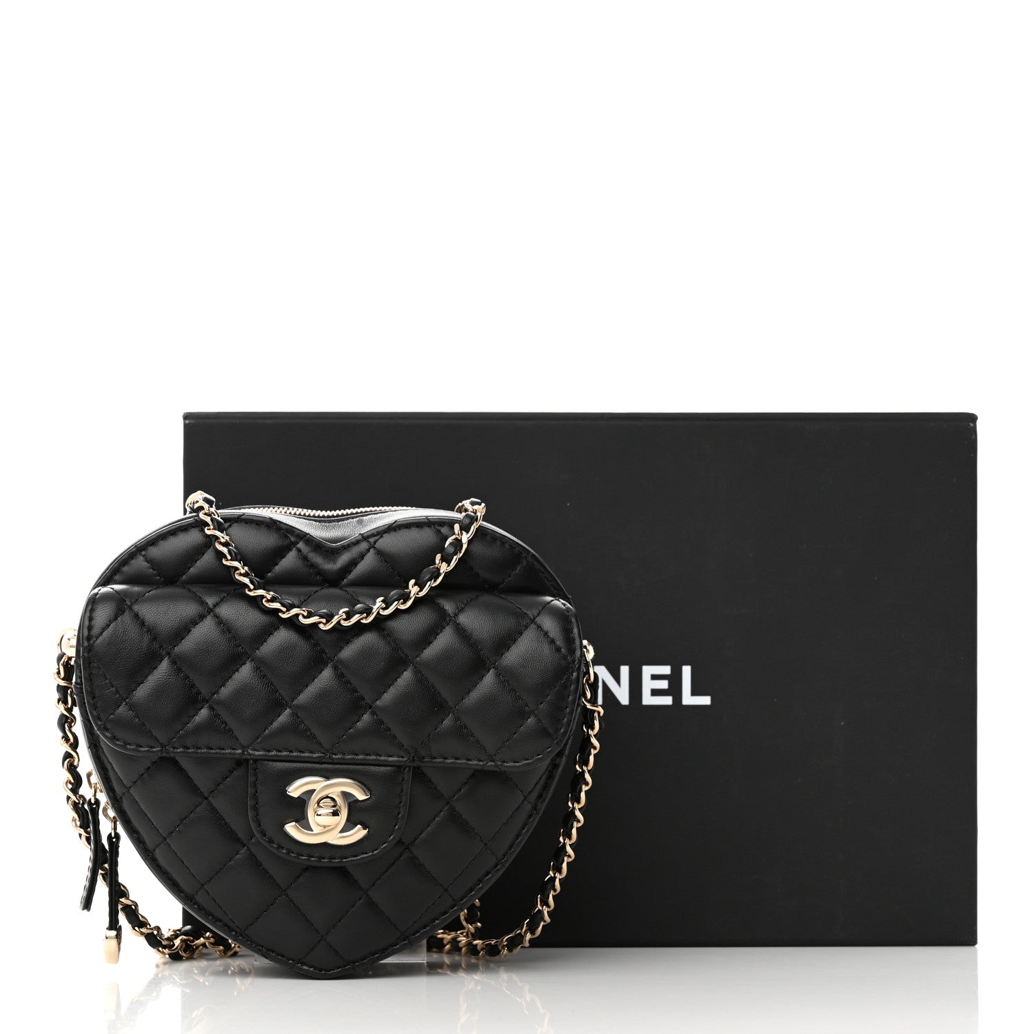 Chanel Lambskin Quilted CC In Love Heart Bag Black 11 of 11