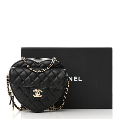 Chanel Lambskin Quilted CC In Love Heart Bag Black 11 of 11