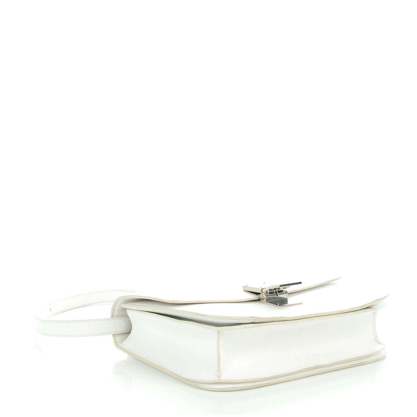 Liege Calfskin Medium Classic Box Flap Bag White