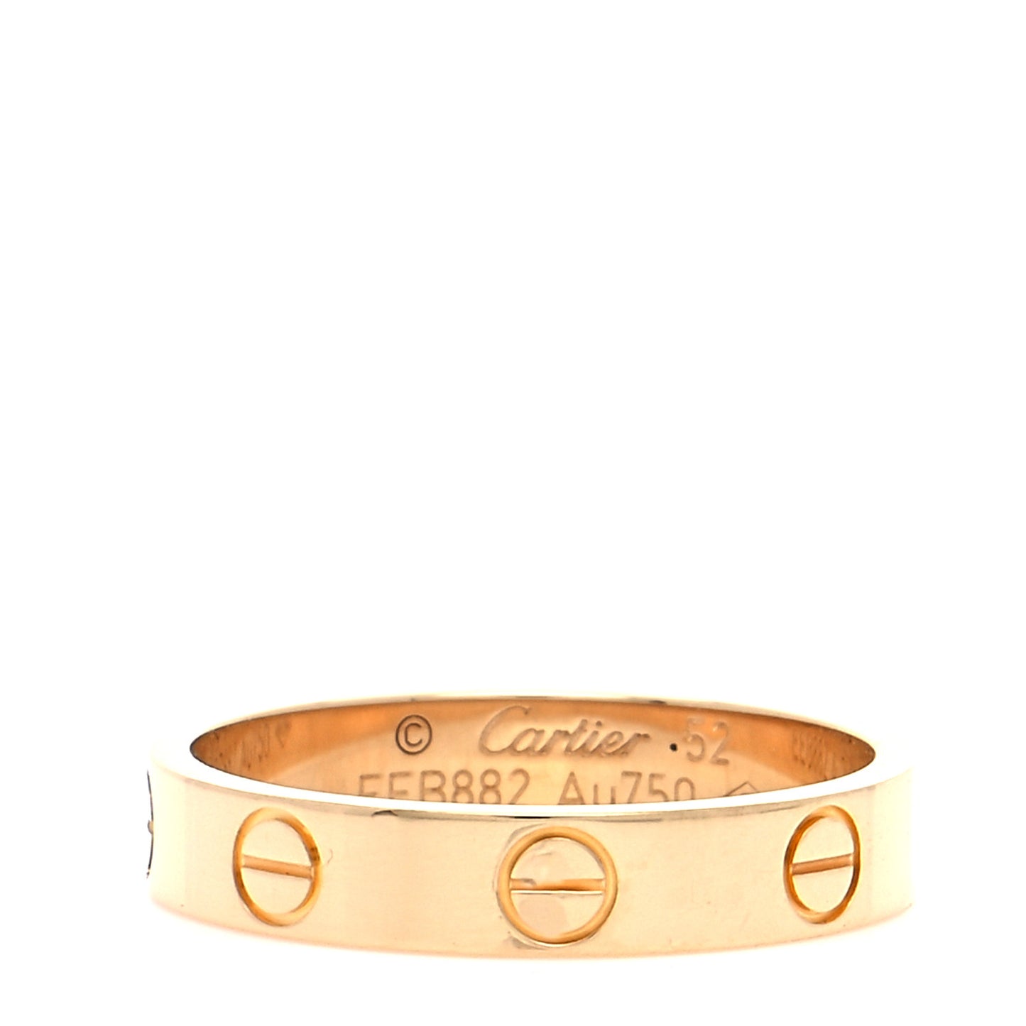 18K Yellow Gold 3.5mm LOVE Wedding Band Ring 52 6