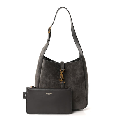 Saint Laurent Suede Small Le 5 A 7 Soft Hobo Urban Grey 3 of 10