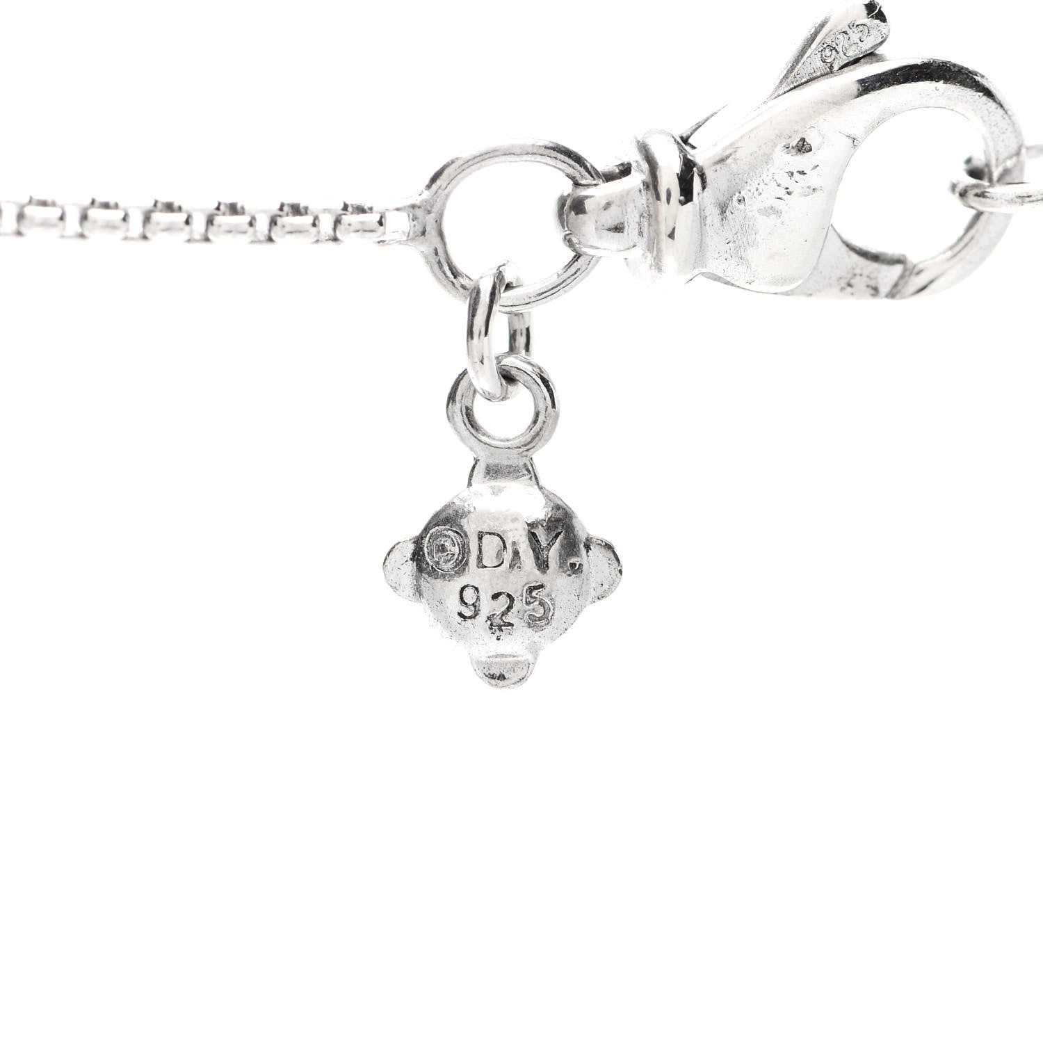 David Yurman Sterling Silver Diamond 20mm Infinity Pendant Necklace 3 of 5