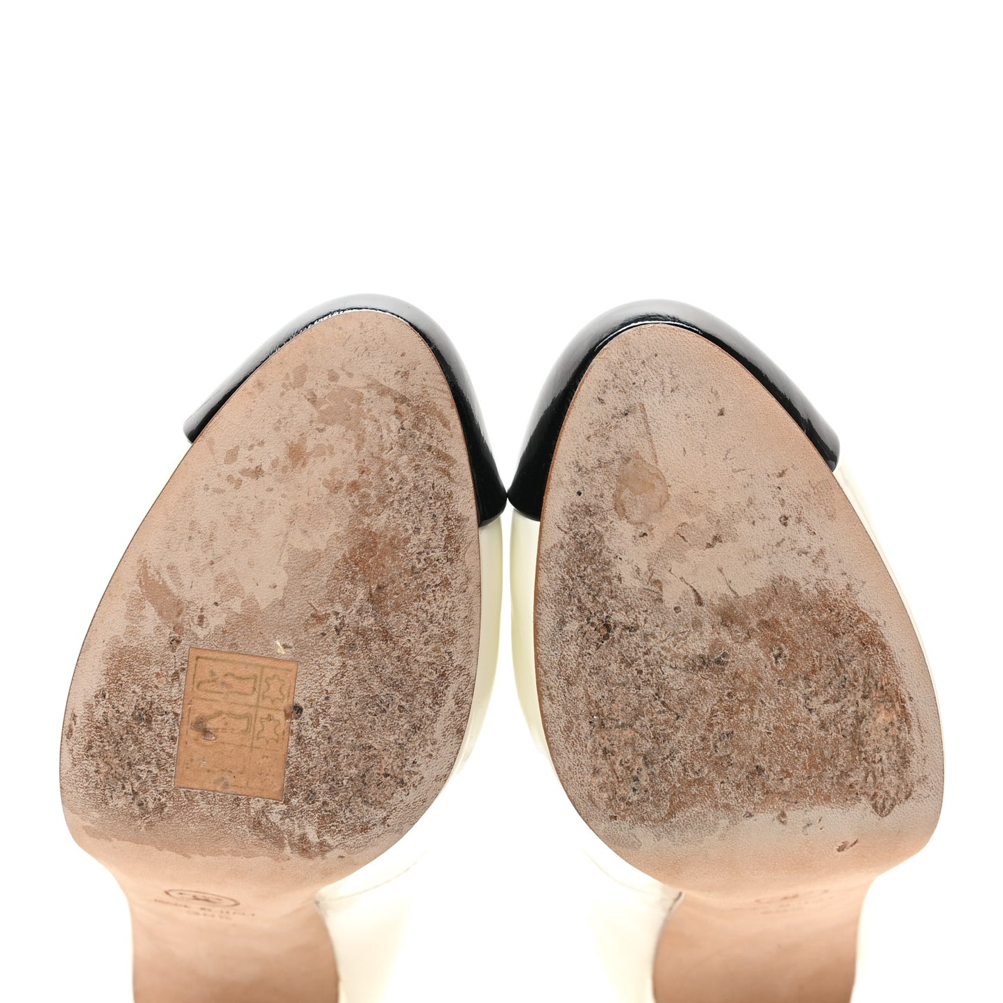 Patent Cap Toe CC Pumps 38.5 White Black