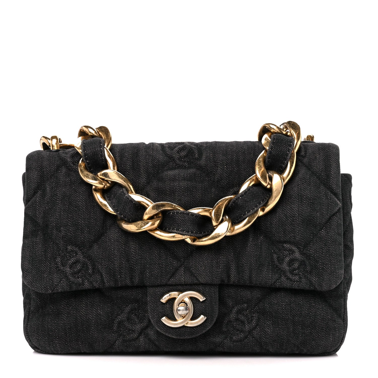 Chanel Denim Quilted Medium Funky Town Flap Black 1 of 12