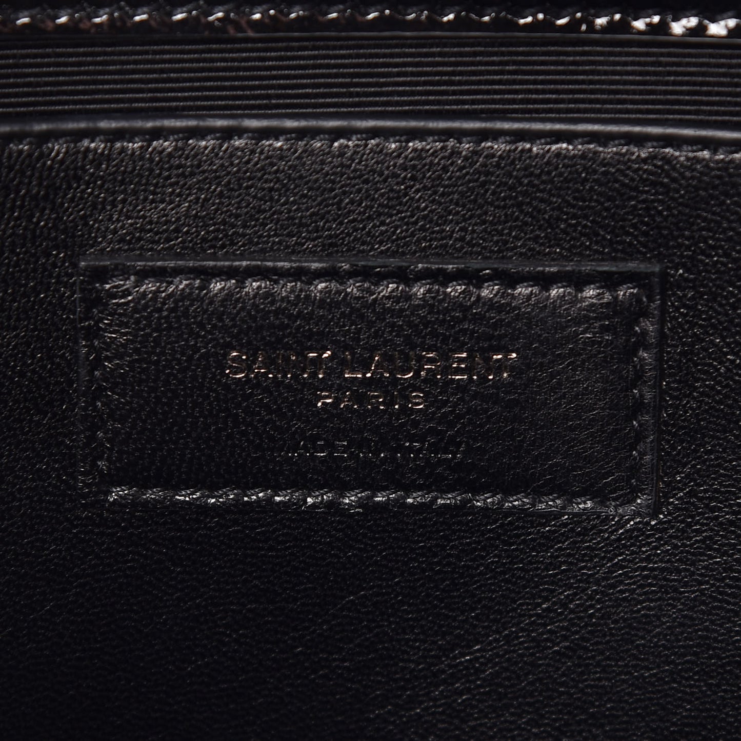 Textured Patent Medium Classic Monogram Kate Satchel Black