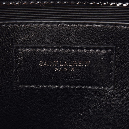 Saint Laurent Textured Patent Medium Classic Monogram Kate Satchel Black 8 of 9