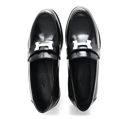 Hermes Calfskin Womens Faubourg Loafers 35 Black 2 of 10