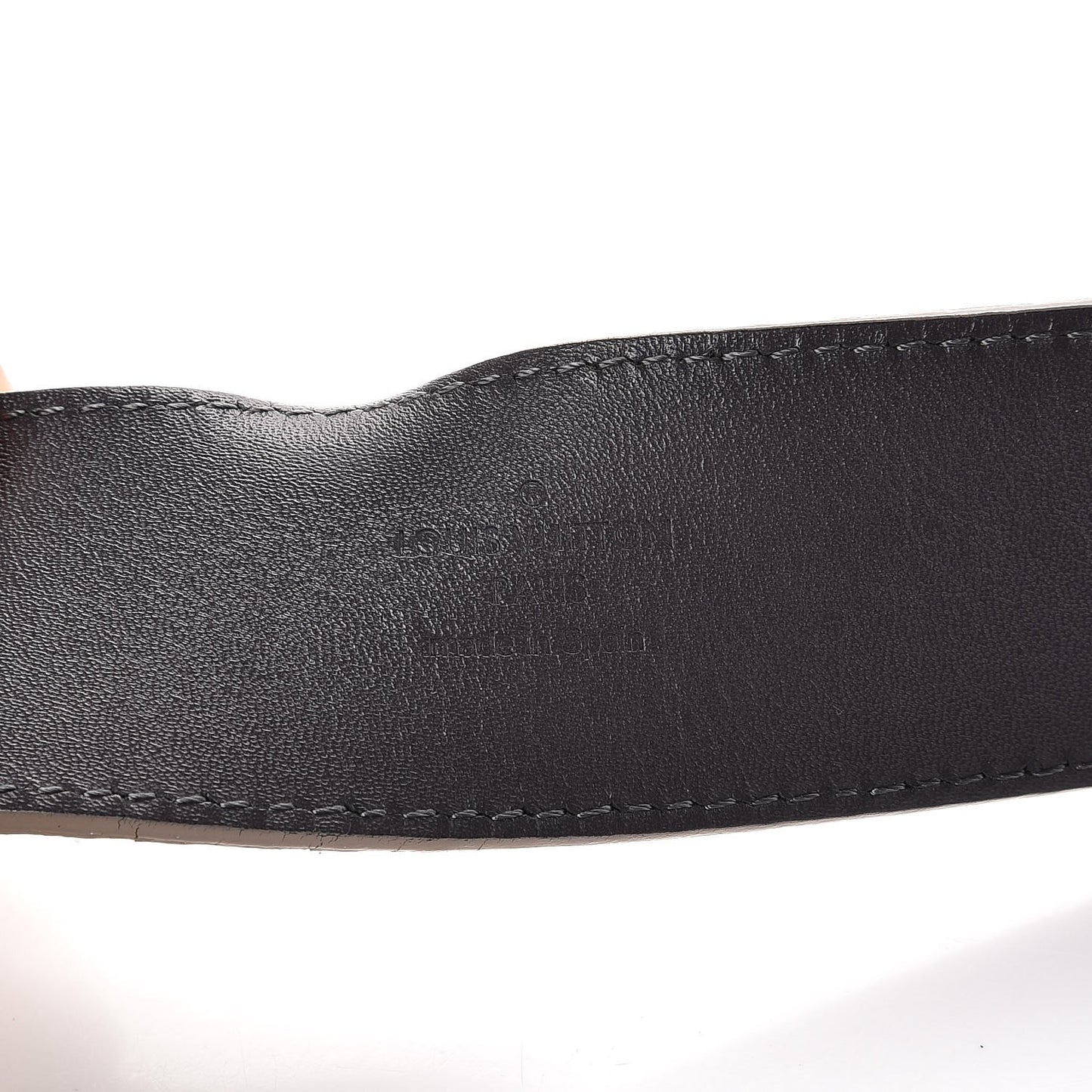 Suede Calfskin Mini Damier 40mm LV Initiales Belt 95 38 Grey