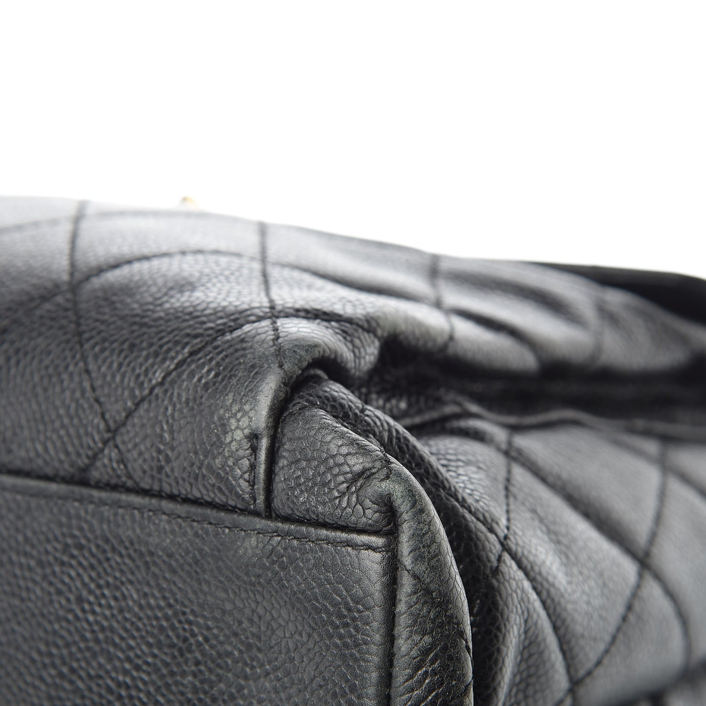 Caviar Quilted Flap Shoulder Bag Black