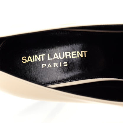 Saint Laurent Patent Calfskin Teddy High Vamp 105 Pumps 37.5 White 8 of 11