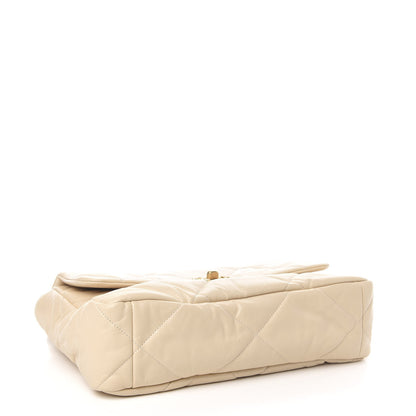 Chanel Goatskin Quilted Large Chanel 19 Flap Beige 4 of 10