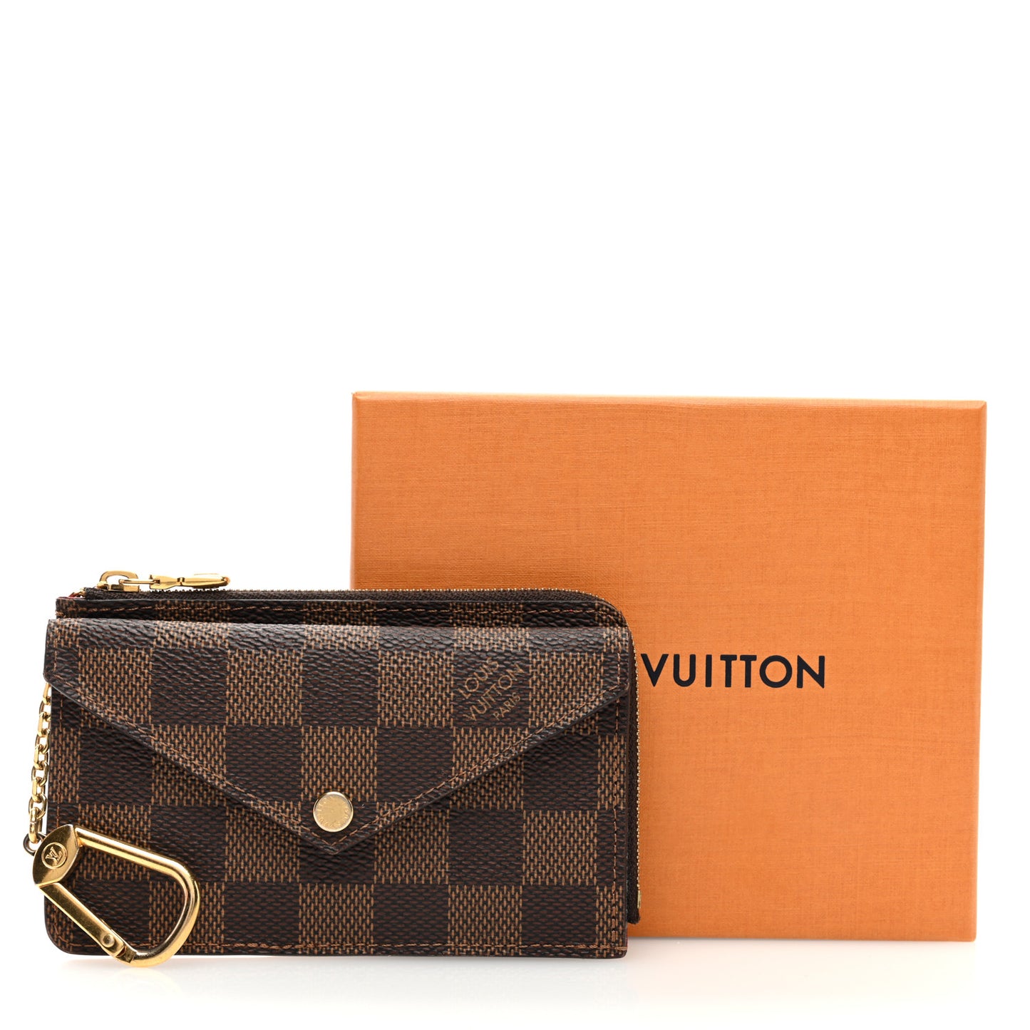 Damier Ebene Recto Verso Card Holder Red