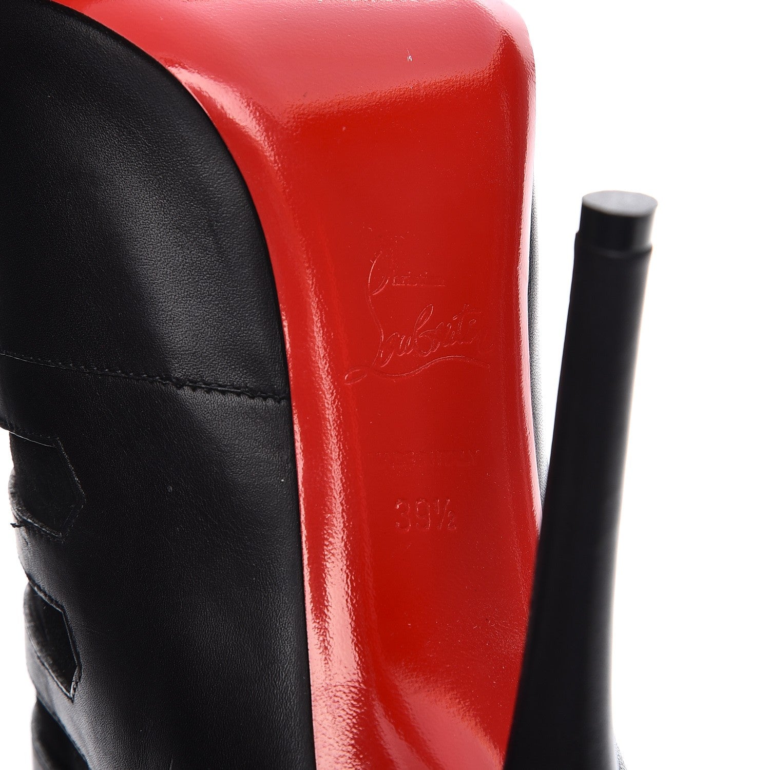Christian Louboutin Calfskin Veau Velours Attroupa 120 Booties 39.5 Black 6 of 7