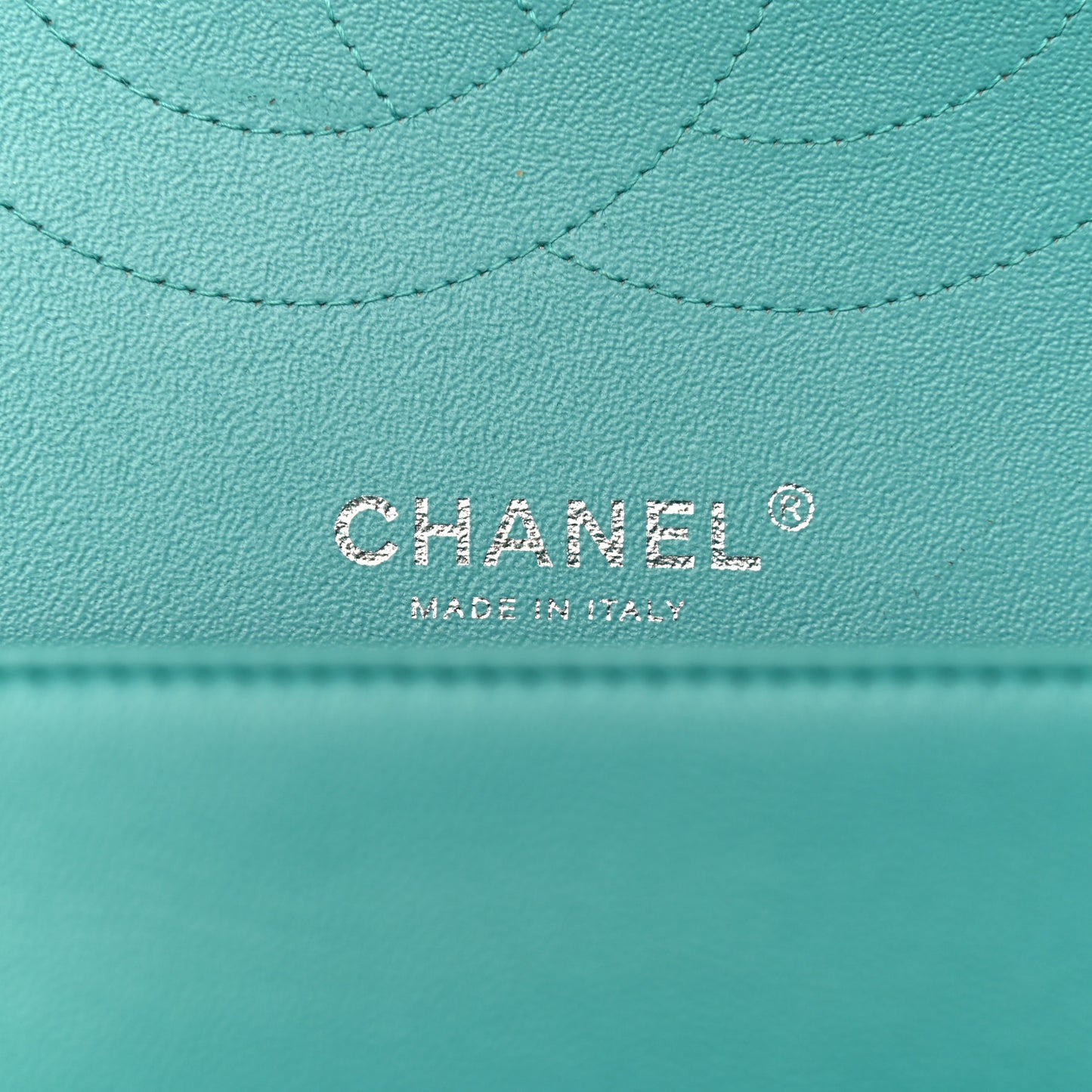 Lambskin Quilted Jumbo Double Flap Turquoise