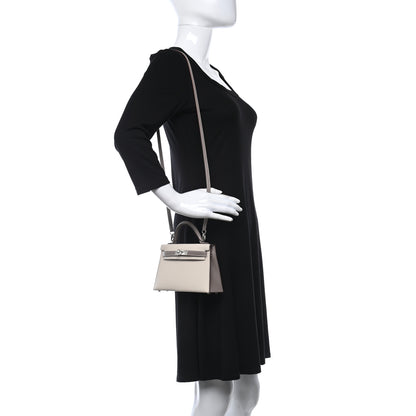 Hermes Epsom Horseshoe Mini Kelly Sellier 20 Craie Etoupe 2 of 11