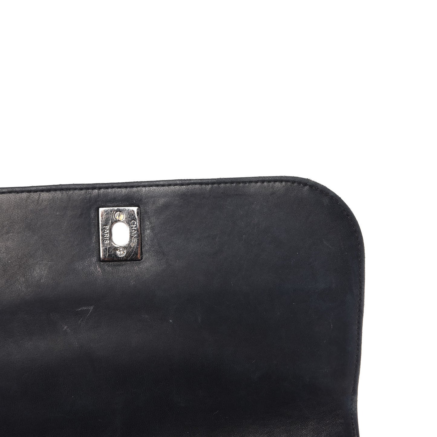 Patent Quilted Shoulder Flap Bag Black