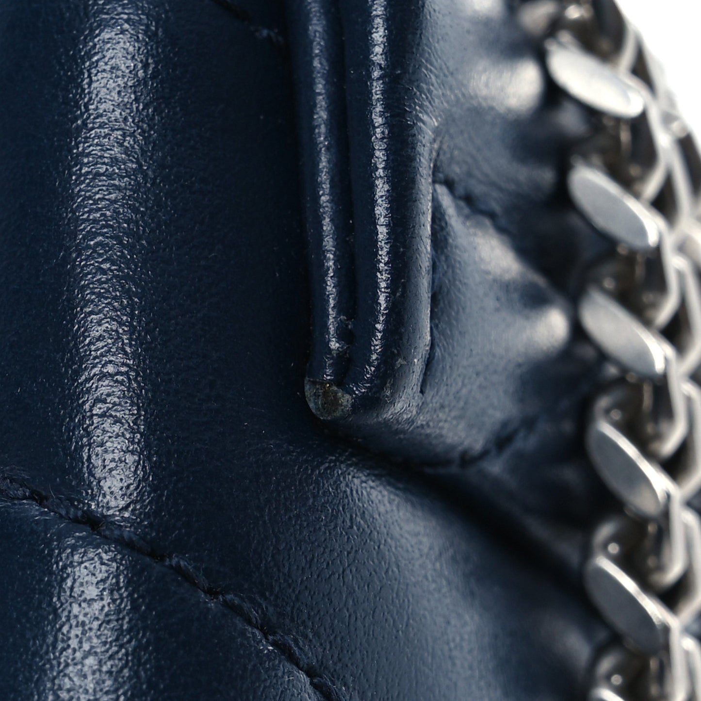 Calfskin Y Quilted Monogram Small Loulou Chain Satchel Navy