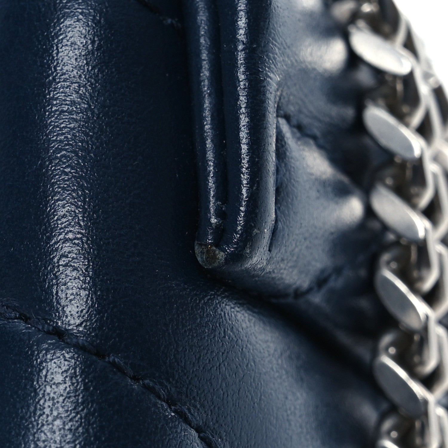 Saint Laurent Calfskin Y Quilted Monogram Small Loulou Chain Satchel Navy 15 of 18