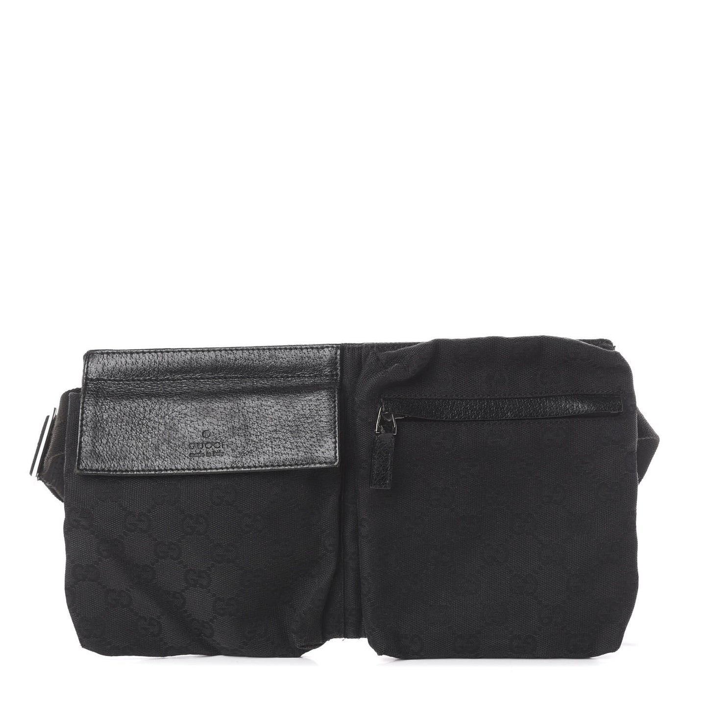 GG Monogram Double Pocket Belt Bag Black