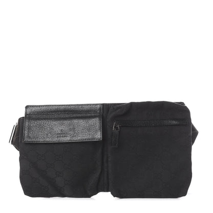 Gucci GG Monogram Double Pocket Belt Bag Black 1 of 7