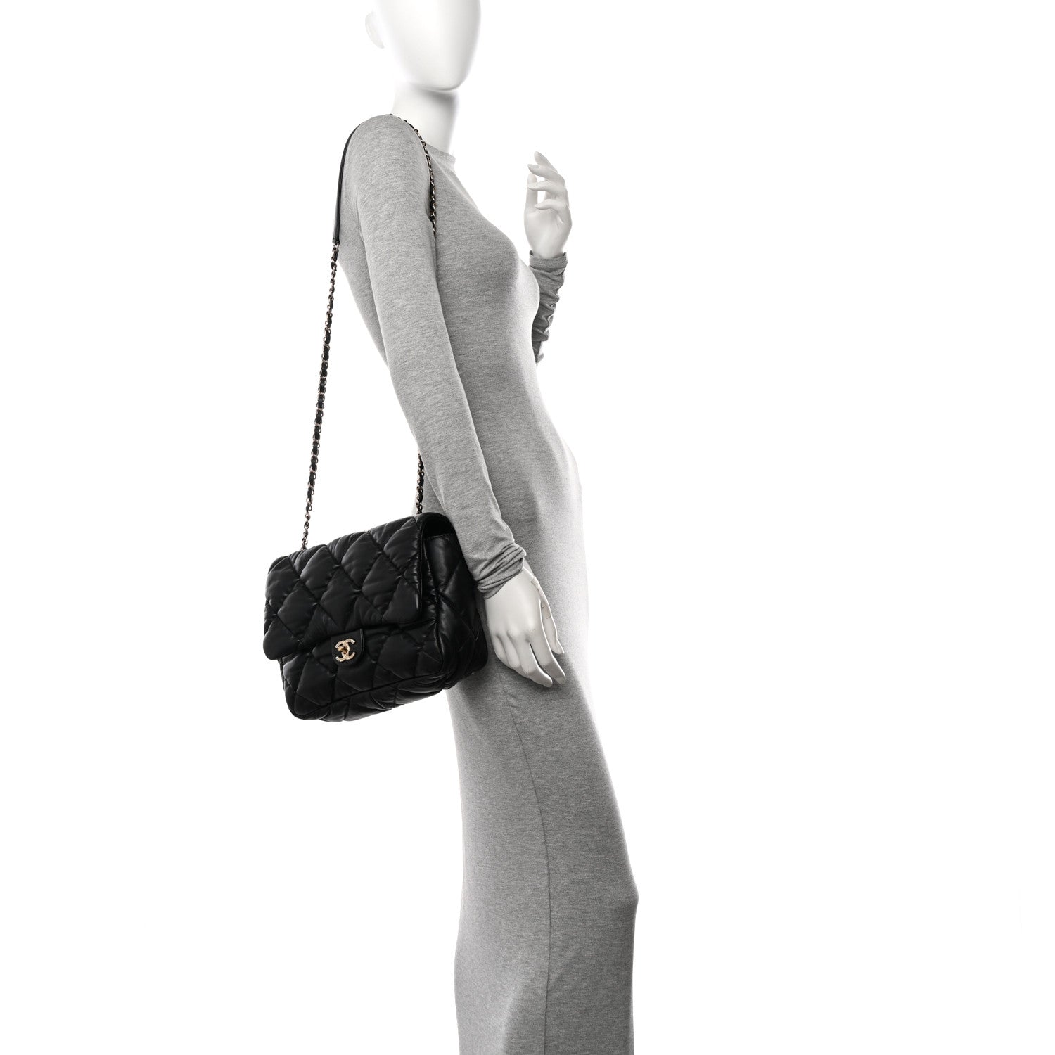 Chanel Calfskin Quilted Large Bubbly Flap Black 2 of 13