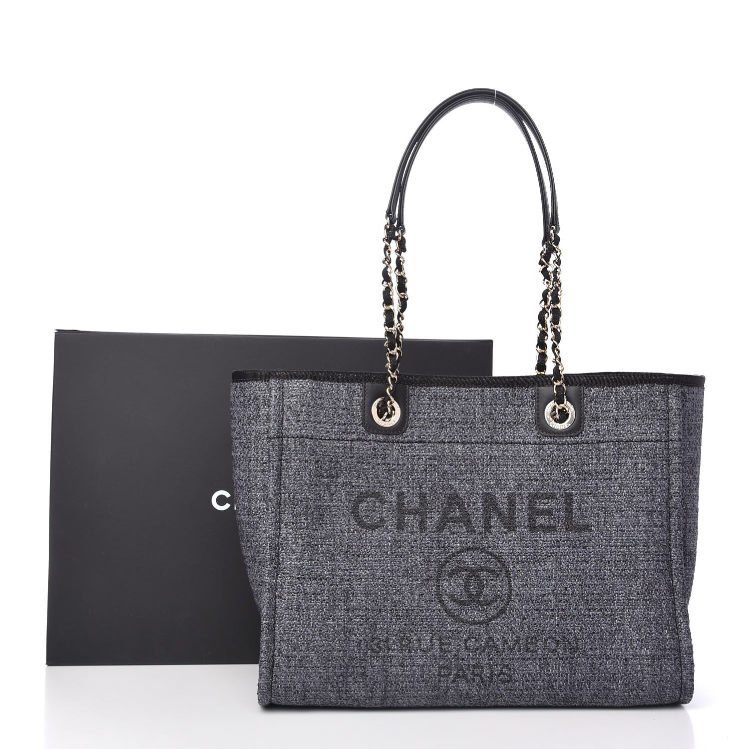 Chanel Lurex Boucle Small Deauville Tote Black 10 of 10